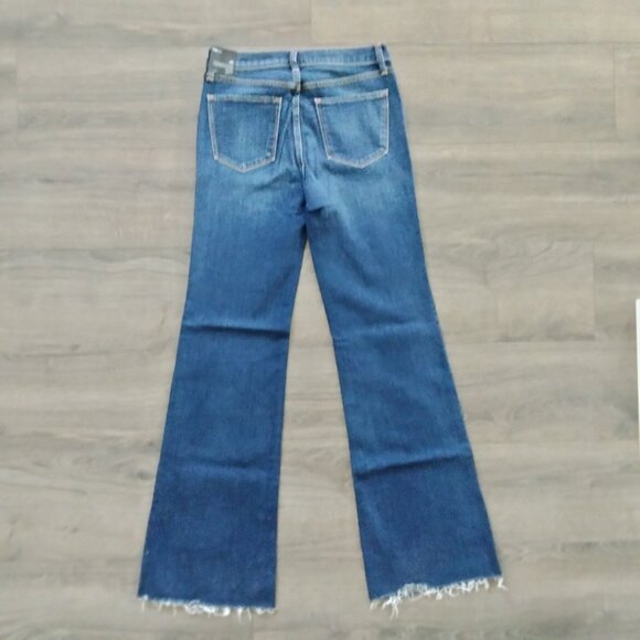 GAP 1969 NWT Authentic Flare High Rise Button Fly Raw Hem Blue Jeans Women's 28R - Picture 2 of 15